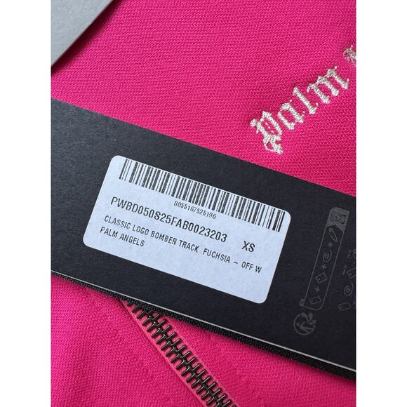 Palm Angels CLASSIC LOGO BOMBER TRACK FUCHSIA-OFFWHITE- XS Women’s - Picture 4 of 8